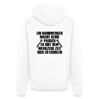 Handwerker Handyman Handwerk Werkzeug Baustelle - Unisex Premium Bio Zip Hoodie - Weiß - Hinten - Thijin (182cm)