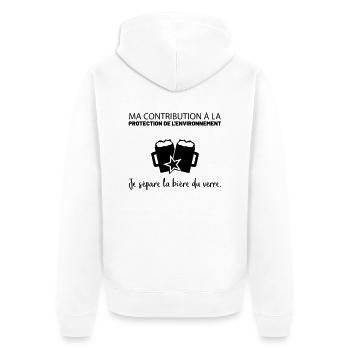 Ma contribution à la protection de l'environnement - Veste à capuche bio Premium Unisexe - blanc - Dos - Thijin (182cm)