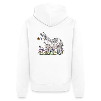 Sheep - Unisex Premium Organic Zip Hoodie - white - Back - Thijin (182cm)