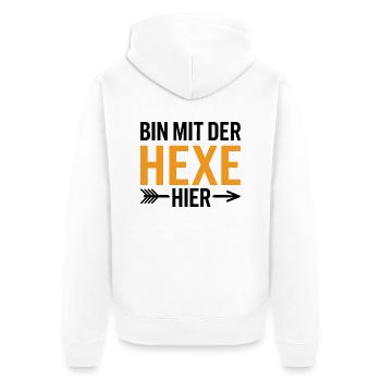 Bin mit der Hexe Funny Halloween - Unisex Premium Bio Zip Hoodie - Weiß - Hinten - Thijin (182cm)