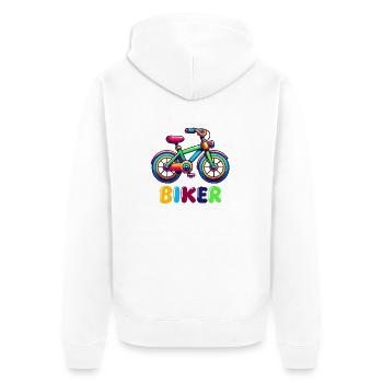 fahrrad biker - Unisex Premium Bio Zip Hoodie - Weiß - Hinten - Thijin (182cm)