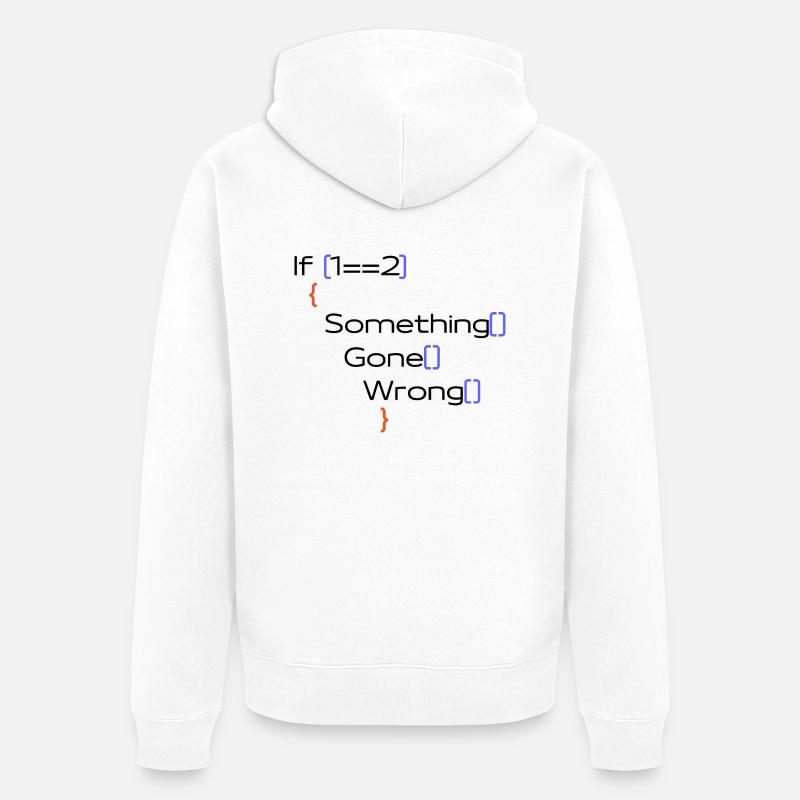 Programmierer Witz Lustiges Geschenk PC Spruch - Unisex Premium Bio Zip Hoodie - Weiß