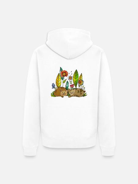 Cats - Unisex Premium Organic Zip Hoodie - white