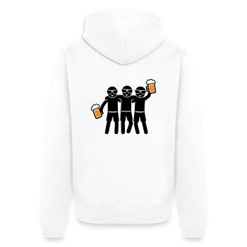 Party Team Bier Gruppe - Unisex Premium Bio Zip Hoodie - Weiß - Hinten - Thijin (182cm)