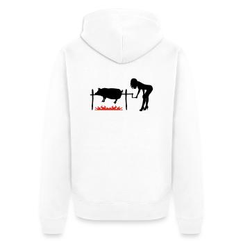 BBQ pork - Unisex Premium Organic Zip Hoodie - white - Back - Thijin (182cm)