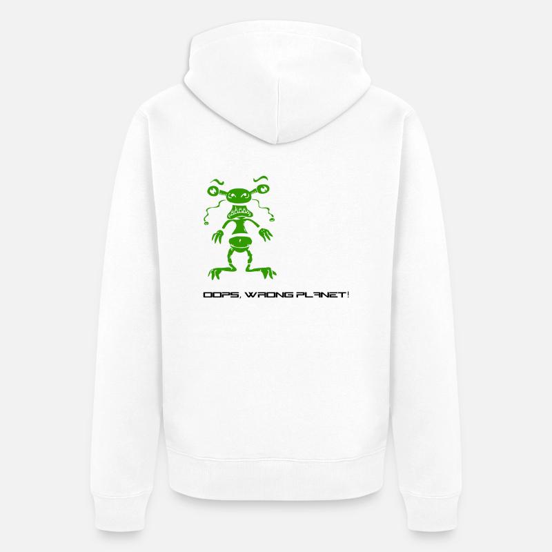 wrong_planet - Unisex Premium Bio Zip Hoodie - Weiß