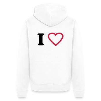 i love - Veste à capuche bio Premium Unisexe - blanc - Dos - Thijin (182cm)
