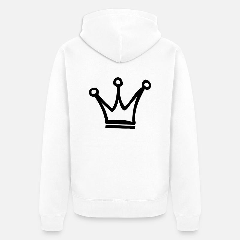 couronne - Veste à capuche bio Premium Unisexe - blanc