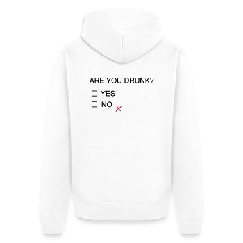 are you drunk? - Unisex Premium Organic Zip Hoodie - white - Back - Thijin (182cm)