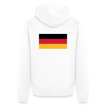 Deutschlandflagge - Unisex Premium Bio Zip Hoodie - Weiß - Hinten - Thijin (182cm)