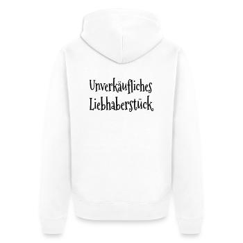 Unverkäufliches Liebhaberstück - Unisex Premium Bio Zip Hoodie - Weiß - Hinten - Thijin (182cm)