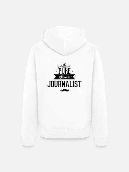 100 percent journalist - Unisex Premium Organic Zip Hoodie - white