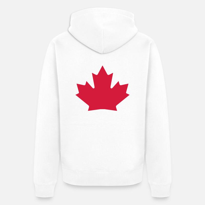 Canada Maple Leaf - Unisex Premium Bio Zip Hoodie - Weiß