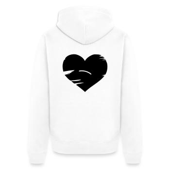 I love Brasil - Brazil flag heart - Unisex Premium Organic Zip Hoodie - white - Back - Thijin (182cm)