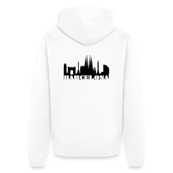 Skyline Barcelona Espagne - Veste à capuche bio Premium Unisexe - blanc - Dos - Thijin (182cm)