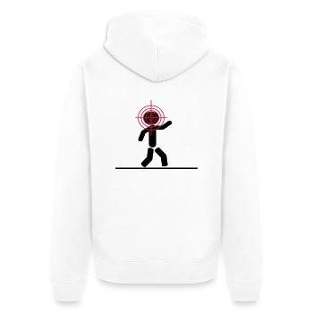 headshot_target - Unisex Premium Organic Zip Hoodie - white - Back - Thijin (182cm)