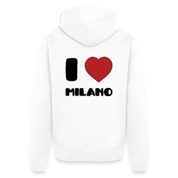 I Love Milano - Unisex Premium Bio Zip Hoodie - Weiß - Hinten - Thijin (182cm)