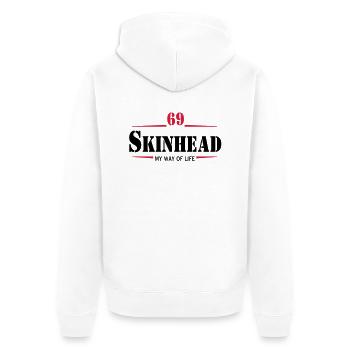 2 colors - Skinhead My Way of Life Skinheads - Veste à capuche bio Premium Unisexe - blanc - Dos - Thijin (182cm)