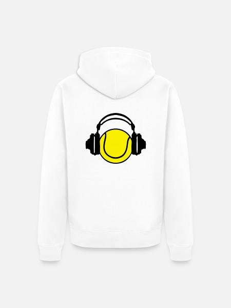 Kopfhörer-Kopfhörer DJ-Audio-Tennis - Unisex Premium Bio Zip Hoodie - Weiß