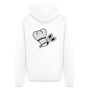 koch - Unisex Premium Organic Zip Hoodie - white - Back - Thijin (182cm)