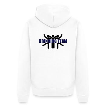 drinking_team__f2 - Veste à capuche bio Premium Unisexe - blanc - Dos - Thijin (182cm)