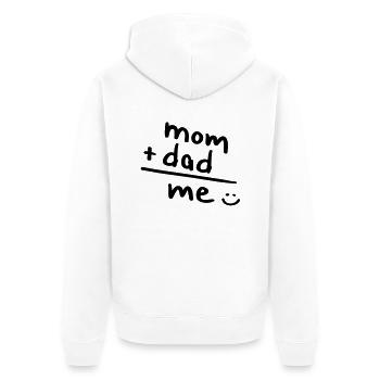 mom_dad_me__f1 - Unisex Premium Bio Zip Hoodie - Weiß - Hinten - Thijin (182cm)