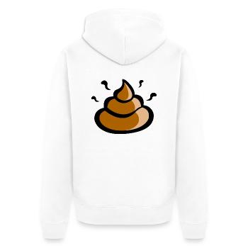 emoji caca marron.png - Veste à capuche bio Premium Unisexe - blanc - Dos - Thijin (182cm)