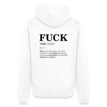 FUCK - fucking - Fucker T-Shirts - Unisex Premium Bio Zip Hoodie - Weiß - Hinten - Thijin (182cm)