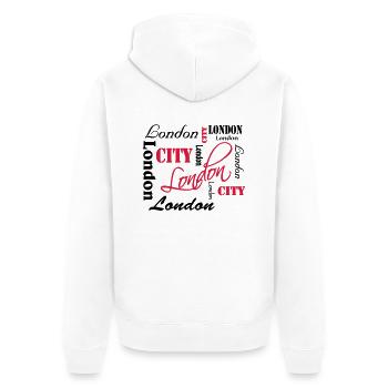 London - Veste à capuche bio Premium Unisexe - blanc - Dos - Thijin (182cm)
