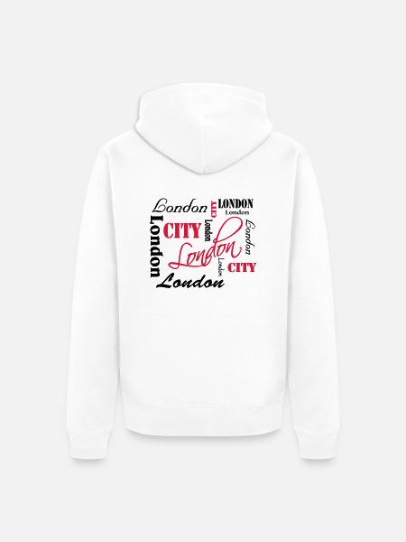 London - Unisex Premium Organic Zip Hoodie - white