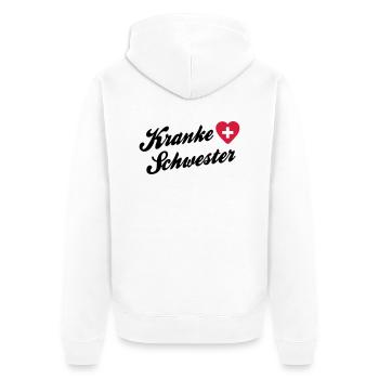 kranke schwester - Krankenschwester - Karnevall - Unisex Premium Bio Zip Hoodie - Weiß - Hinten - Thijin (182cm)