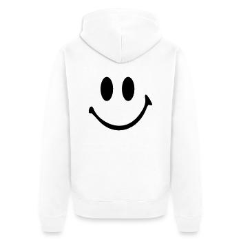 Smiley - Unisex Premium Organic Zip Hoodie - white - Back - Thijin (182cm)
