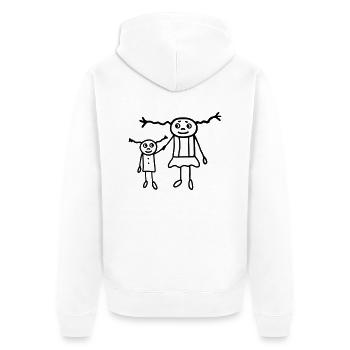 2 girls - sisters - Unisex Premium Organic Zip Hoodie - white - Back - Thijin (182cm)