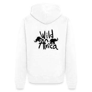 wild_Africa_wild_animals - Unisex Premium Organic Zip Hoodie - white - Back - Thijin (182cm)