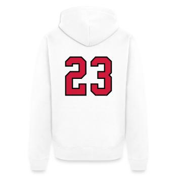 23 sports jersey football number new - Unisex Premium Bio Zip Hoodie - Weiß - Hinten - Thijin (182cm)