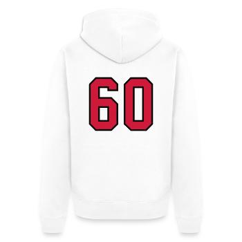 60 sports jersey football number new - Unisex Premium Bio Zip Hoodie - Weiß - Hinten - Thijin (182cm)
