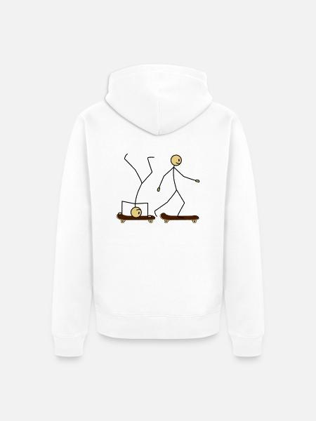 Skateboard Fun - Unisex Premium Organic Zip Hoodie - white
