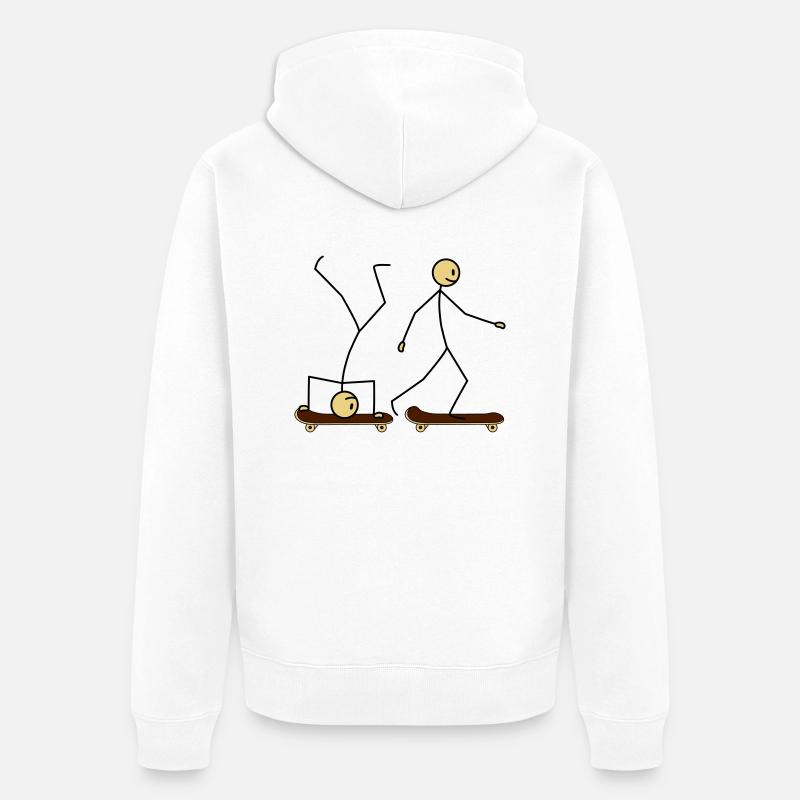 Skateboard Fun - Ekologiczna rozpinana bluza z kapturem Premium unisex - biały