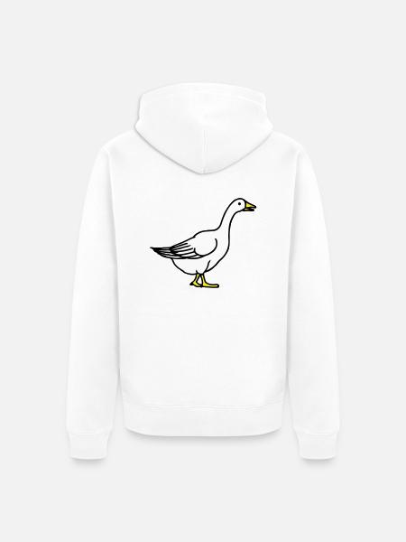 goose - Unisex Premium Organic Zip Hoodie - white