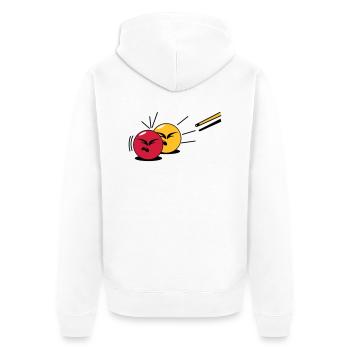 billard - Unisex Premium Bio Zip Hoodie - Weiß - Hinten - Thijin (182cm)