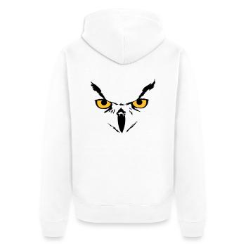Owl face - Unisex Premium Bio Zip Hoodie - Weiß - Hinten - Thijin (182cm)