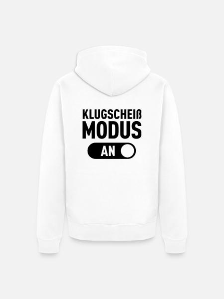 Klugscheiß Modus (An) - Unisex Premium Bio Zip Hoodie - Weiß