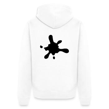 klecks_1 - Unisex Premium Bio Zip Hoodie - Weiß - Hinten - Thijin (182cm)