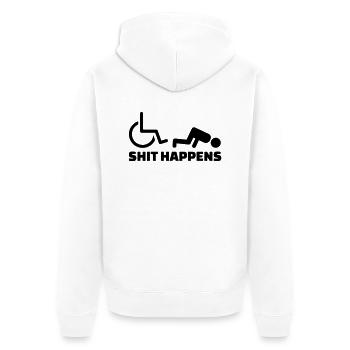 Rollstuhl - Unisex Premium Bio Zip Hoodie - Weiß - Hinten - Thijin (182cm)