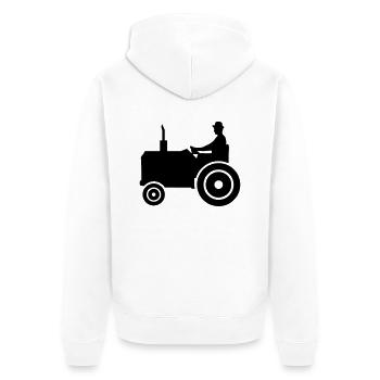 Tractor - Unisex Premium Organic Zip Hoodie - white - Back - Thijin (182cm)