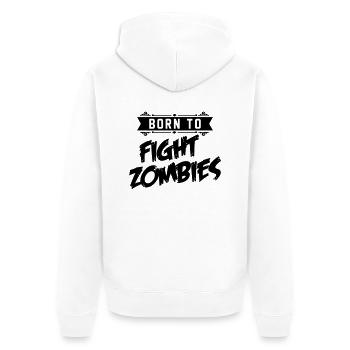 Born to fight Zombies - Halloween - baby Kostüm - Unisex Premium Bio Zip Hoodie - Weiß - Hinten - Thijin (182cm)