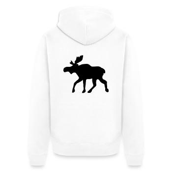 Elch - Unisex Premium Bio Zip Hoodie - Weiß - Hinten - Thijin (182cm)