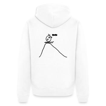 Vogel Skispringen - Unisex Premium Bio Zip Hoodie - Weiß - Hinten - Thijin (182cm)
