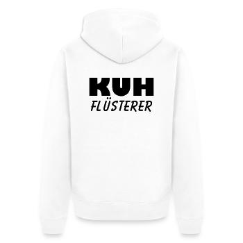 kuh flüsterer - Unisex Premium Bio Zip Hoodie - Weiß - Hinten - Thijin (182cm)