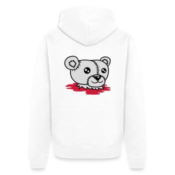 blut kopflos geköpft eisbär abgetrennt horror hall - Unisex Premium Bio Zip Hoodie - Weiß - Hinten - Thijin (182cm)